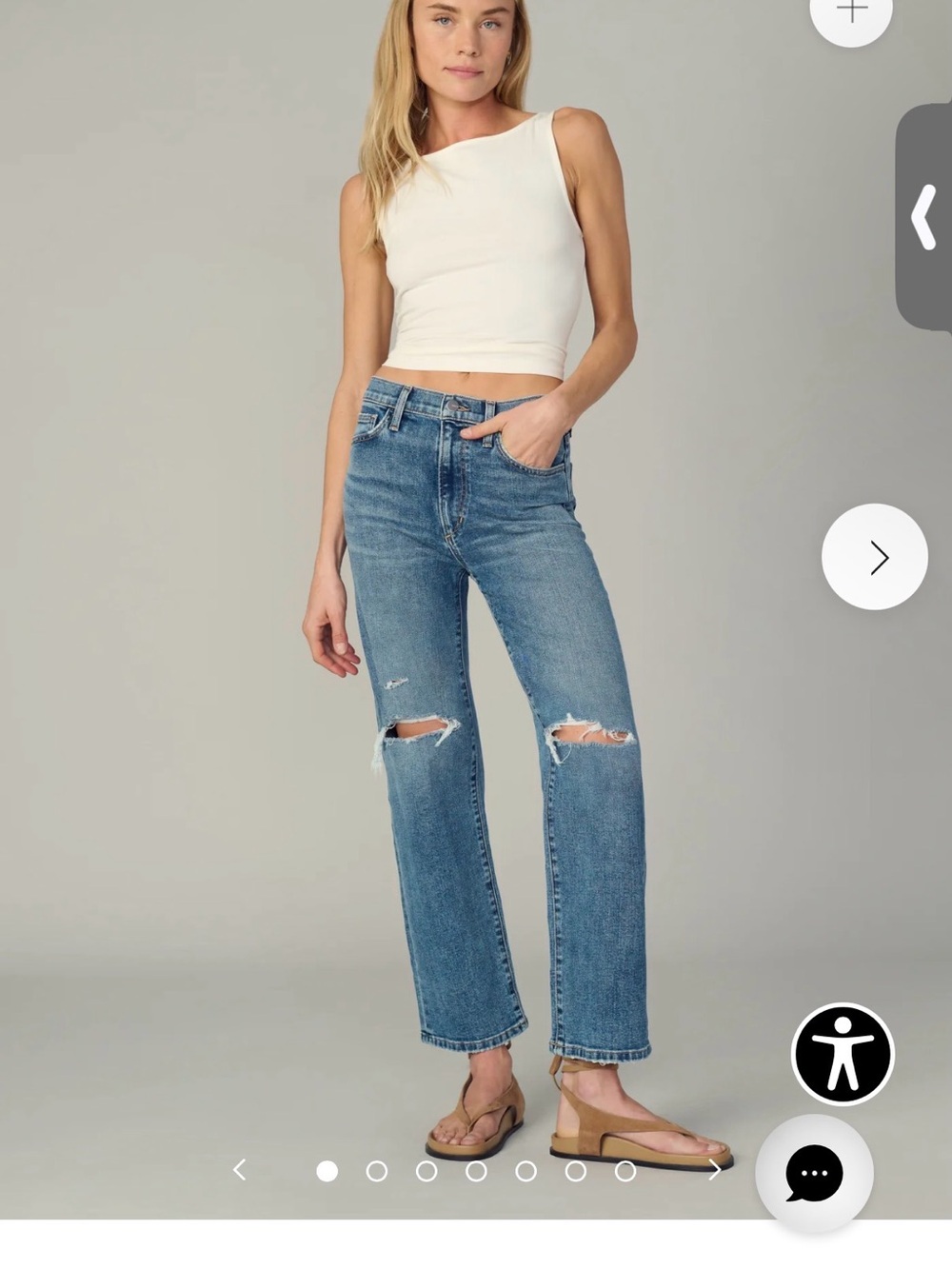 Joe's Jeans Blue Distressed Straight Leg Jeans